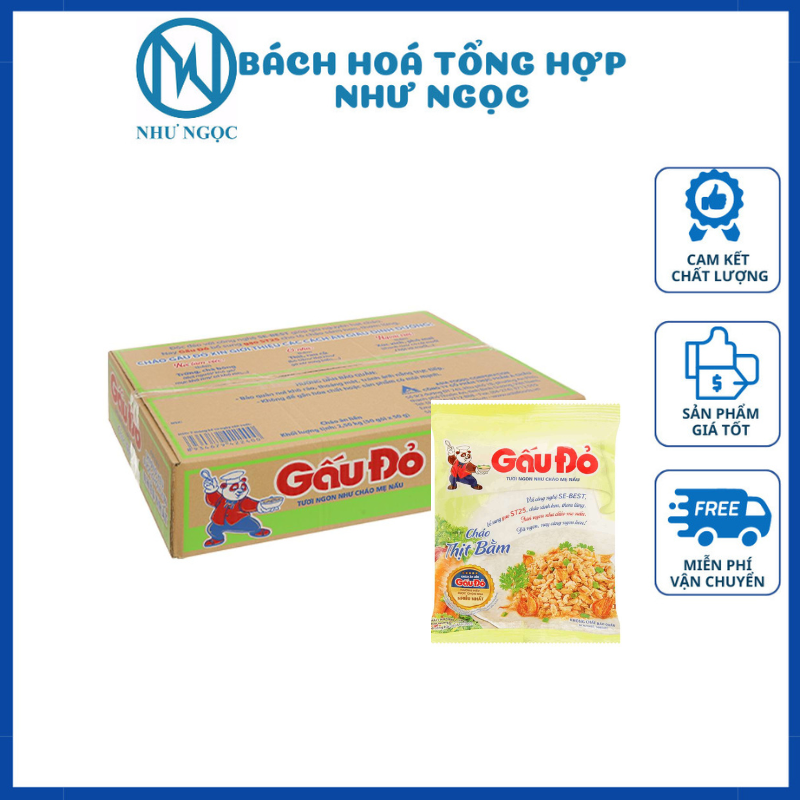 Cháo gấu đỏ thùng 50 gói x 50g vị thịt bằm - bách hóa tổng hợp như ngọc