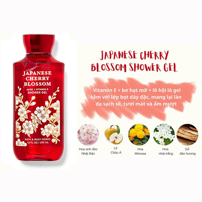 Sữa tắm Bath Body Works Japanse Cherry Blossom Showel Gel 236ml