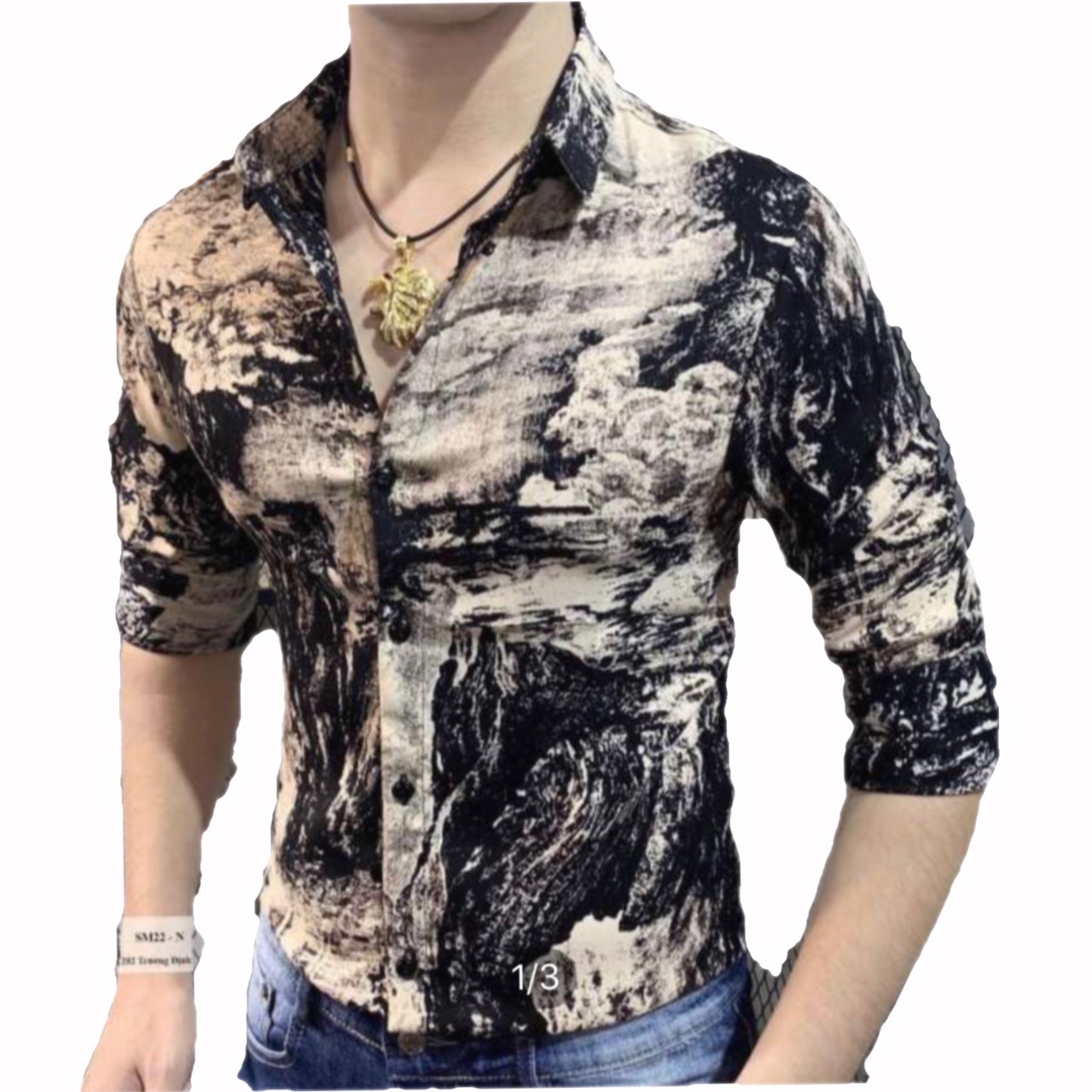 [HCM]Áo sơ mi nam mẫu mới chất lụa tròn họa tiết 3D foom body: họa tiết đa dạng kiểu dáng Hàn Quốc