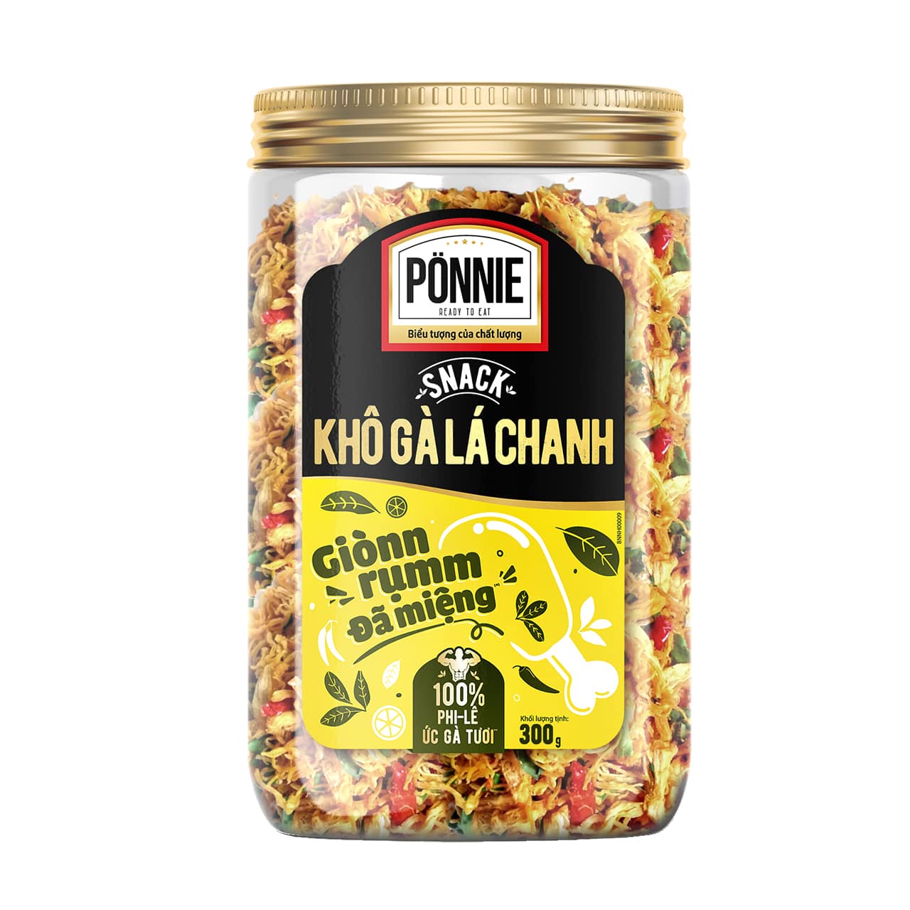 Snack Khô Gà lá chanh hũ 300g giòn rụm