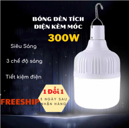 Bóng Tích Điện Bóng Đèn Sạc Tích Điện Đa Năng Kèm Móc Treo ĐÈN TOKI