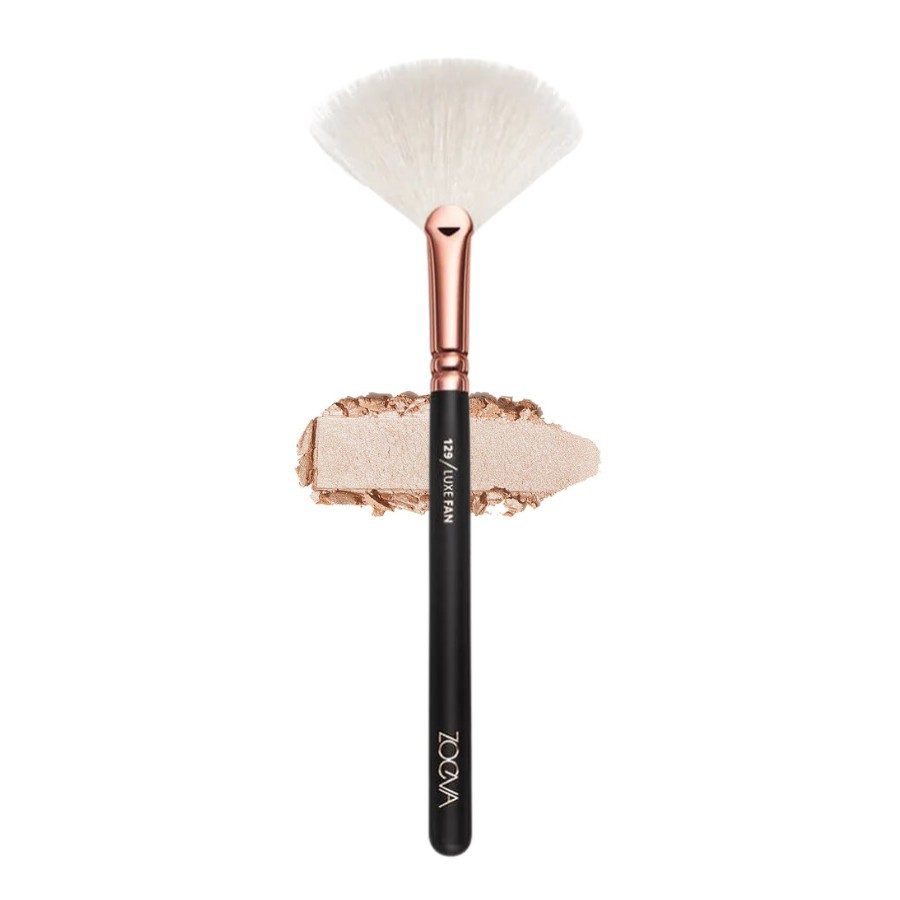 Cọ quạt nhỏ highlight zoeva rose golden 129 luxe fan