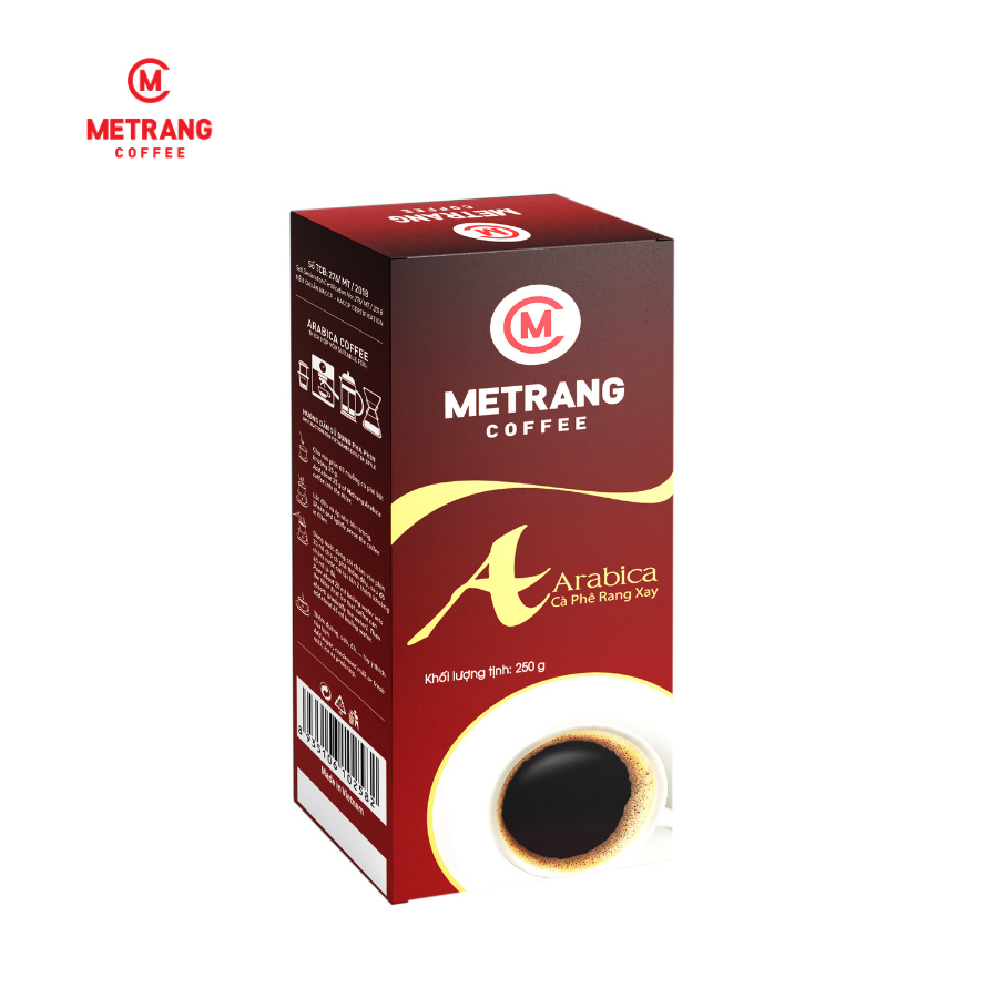 Cà phê Arabica rang xay - Mê Trang - Hộp hút chân không 250g - Cà phê Arabica nguyên chất, pha phin