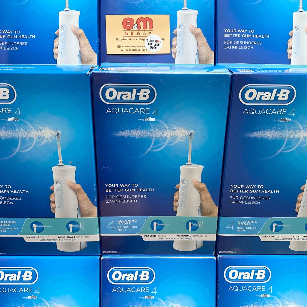 Máy tăm nước ORAL B AQUACARE 4 - hàng chính hãng - bill Pháp