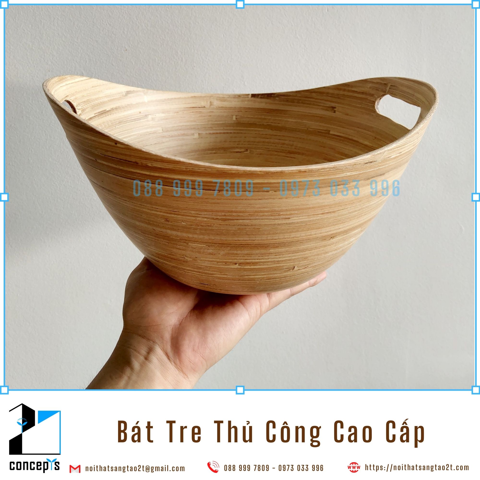 Bát Tre Ép Trang Trí Đựng Trái Cây, Đồ Ăn Vặt, Decor Nhà, Hàng Thủ Công Xuất Khẩu EU, Mỹ 28x25x16cm
