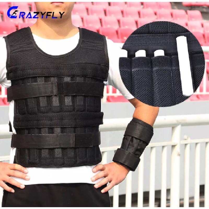 Áo tập tạ thể thao thể lực 30kg Vest tạ 30kg màu đen-SKU-AOTA30-va