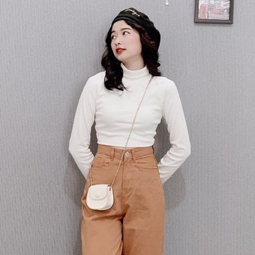 Áo Thun Cổ Lọ Dài Tay Giữ Nhiệt Chất Cotton Co Giãn 4 Chiều Freesize