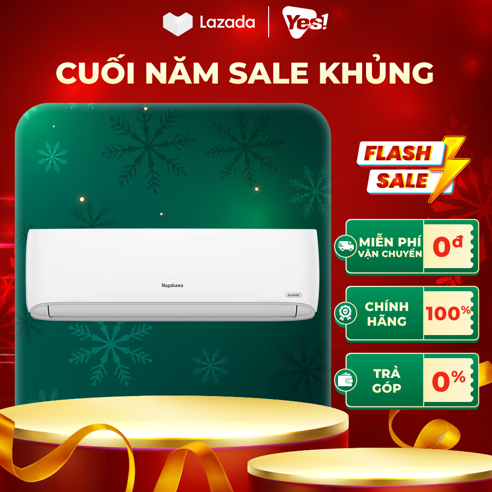 Máy Lạnh Nagakawa 1hp inverter NISC09R2H12 model 2022 Bảo hành Voucher 10 lên đến 800K