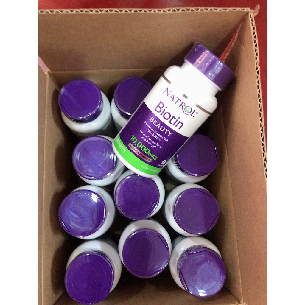 Viên uống mọc tóc giảm gãy rụng Natrol Biotin 10000mcg 100 viên