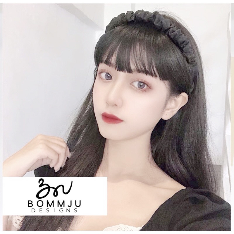 Băng đô cài tóc lụa nhún bản nhỏ
