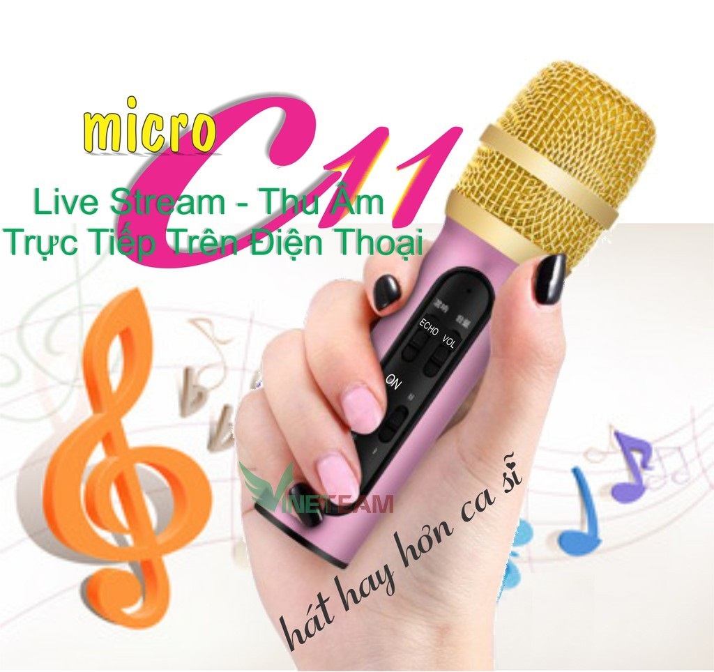 Mic Livestream C11 Nâng Cấp Chính Hãng ... C11 Cực Hay Cực Đẹp Phù Hợp Với Mọi Loại Điện Thoại Mic Hat Karaoke Kiem Loa Micro Thu Âm Tại Nhà Micro Karaoke + Livestream Kiêm Sound Card 3 In 1 Cao Cấp