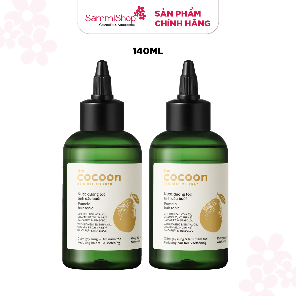 [1.10-31.10] Combo 02 Cocoon Nước dưỡng tóc tinh dầu bưởi pomelo hair tonic 140ml - nắp vặn