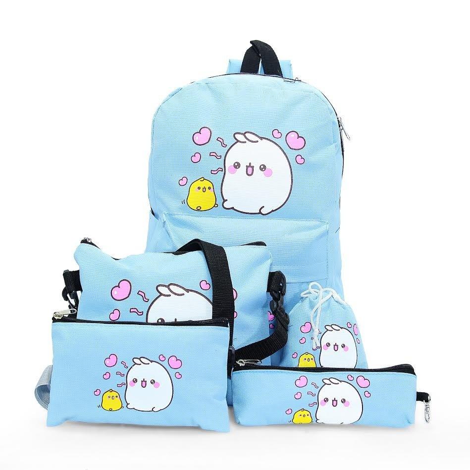 [TẶNG MÓC KHÓA] Set 5 món Balo thời trang nữ kèm túi ví gà con