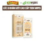 [QUÀ TẶNG KHÔNG BÁN_CHỈ CÓ TẠI LAZLAND] Lốc 08 gói khăn giấy ướt mini size EcoWipes gói 8 tờ không mùi