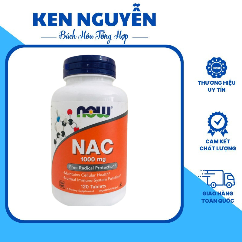 NAC Viên Uống Hỗ Trợ Giải Độc Gan, Mát Gan NOW NAC 1000mg 60/120 Viên