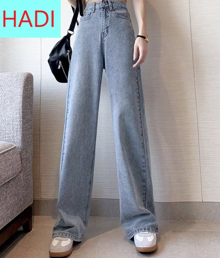 [ NY26 ] QUẦN JEAN ỐNG RỘNG NỮ LƯNG CAO MÀU XANH NHẠT CAO CẤP HADI PHONG CÁCH, GU THỜI TRANG TRẺ TRUNG, NĂNG ĐỘNG CÁ TÍNH, BẤT CHẤP MỌI LỨA TUỔI