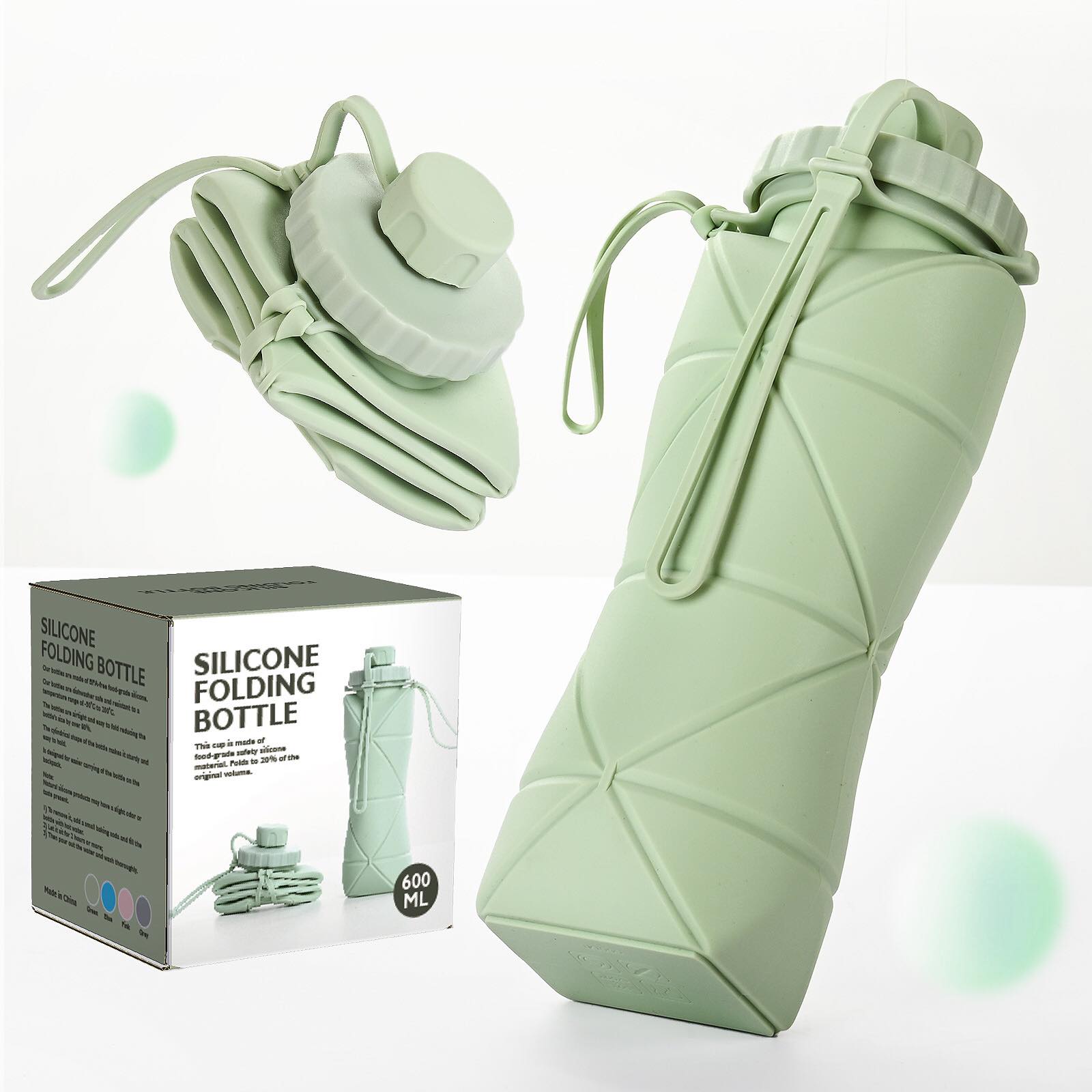 MỚI - Bình nước cao cấp Silicon chịu nhiệt tốt, gấp gọn tiện dụng đi du lịch, chơi thể thao