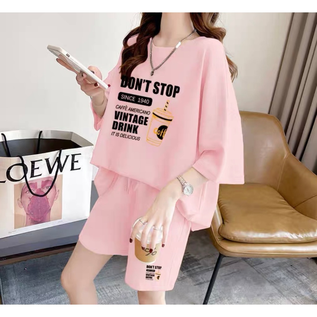 Set bộ quần áo hè hình ép nhiệt CỐC COFFEE chất thun cotton mềm mịn mát mẻ cho bé 10-40kg mã 46 - 3