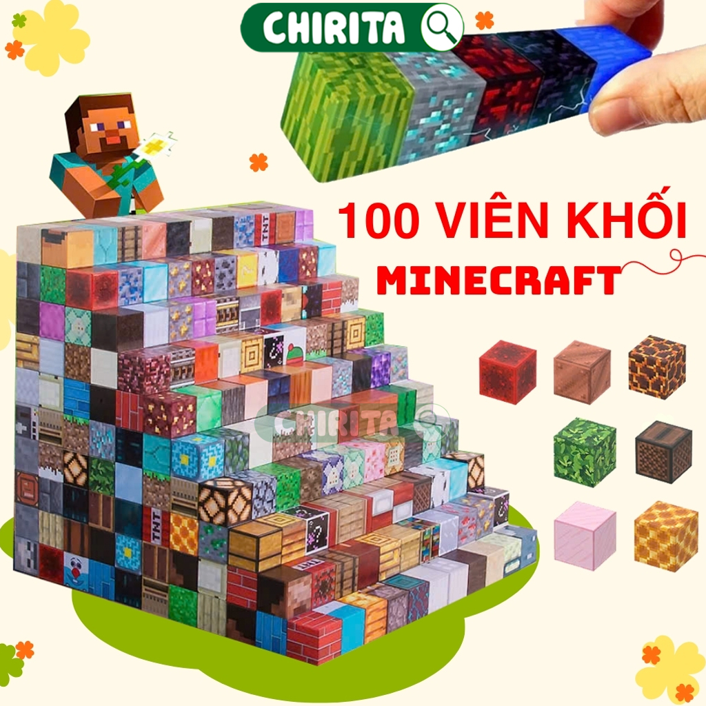 Đồ Chơi Khối Nam Châm Minecraft Khối Xây Dựng Mô Hình - Đồ Chơi Lắp Ráp Mô Hình Khối Từ Tính Quà Tặng Cho Bé Chirita