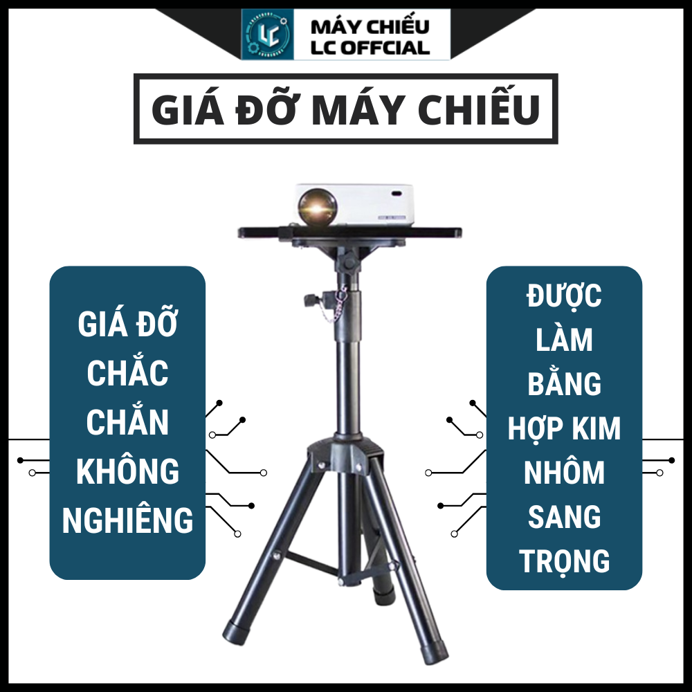 Giá đỡ máy chiếu - Tridpod cho máy chiếu đa năng - Hàng Sang Trọng, Lịch Sự Bằng Hợp Kim Nhôm