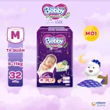 [MKB Gift] [MỚI RA MẮT] [Tặng kèm 2 miếng] Tã Quần Cao Cấp Ban Đêm Bobby Organic Sleep Well  - Size M30+2