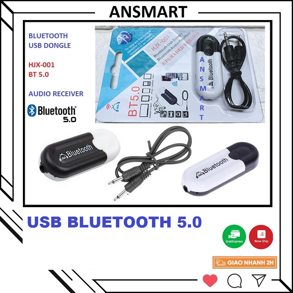 Usb bluetooth dongle 5.0 hjx 001 loại 1 không nhiễu - dùng cho loa, amply, mixer, equalizer