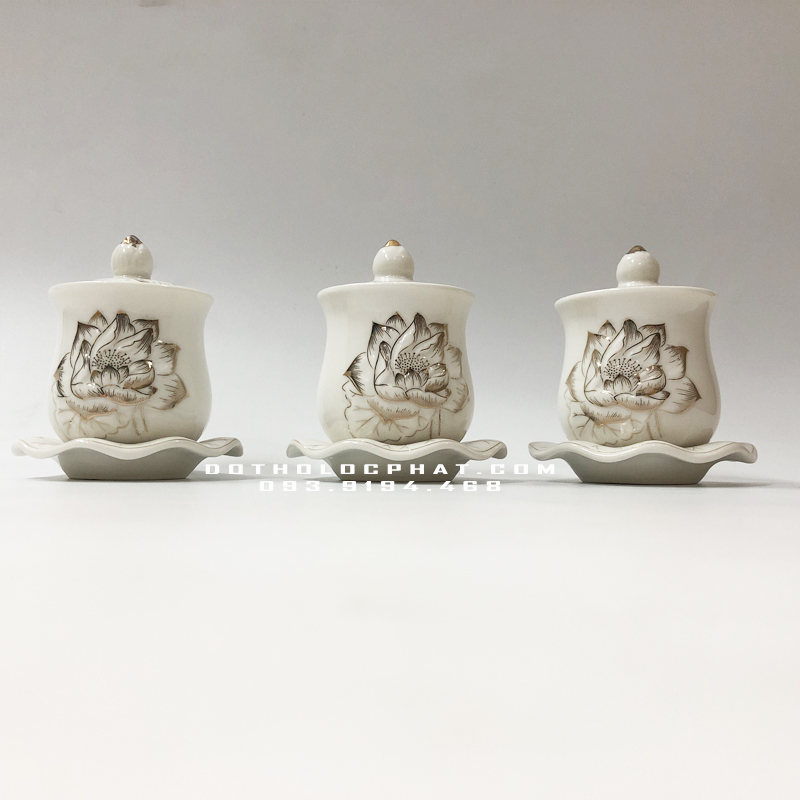 Chung đựng nước có nắp bàn thờ phật và gia tiên