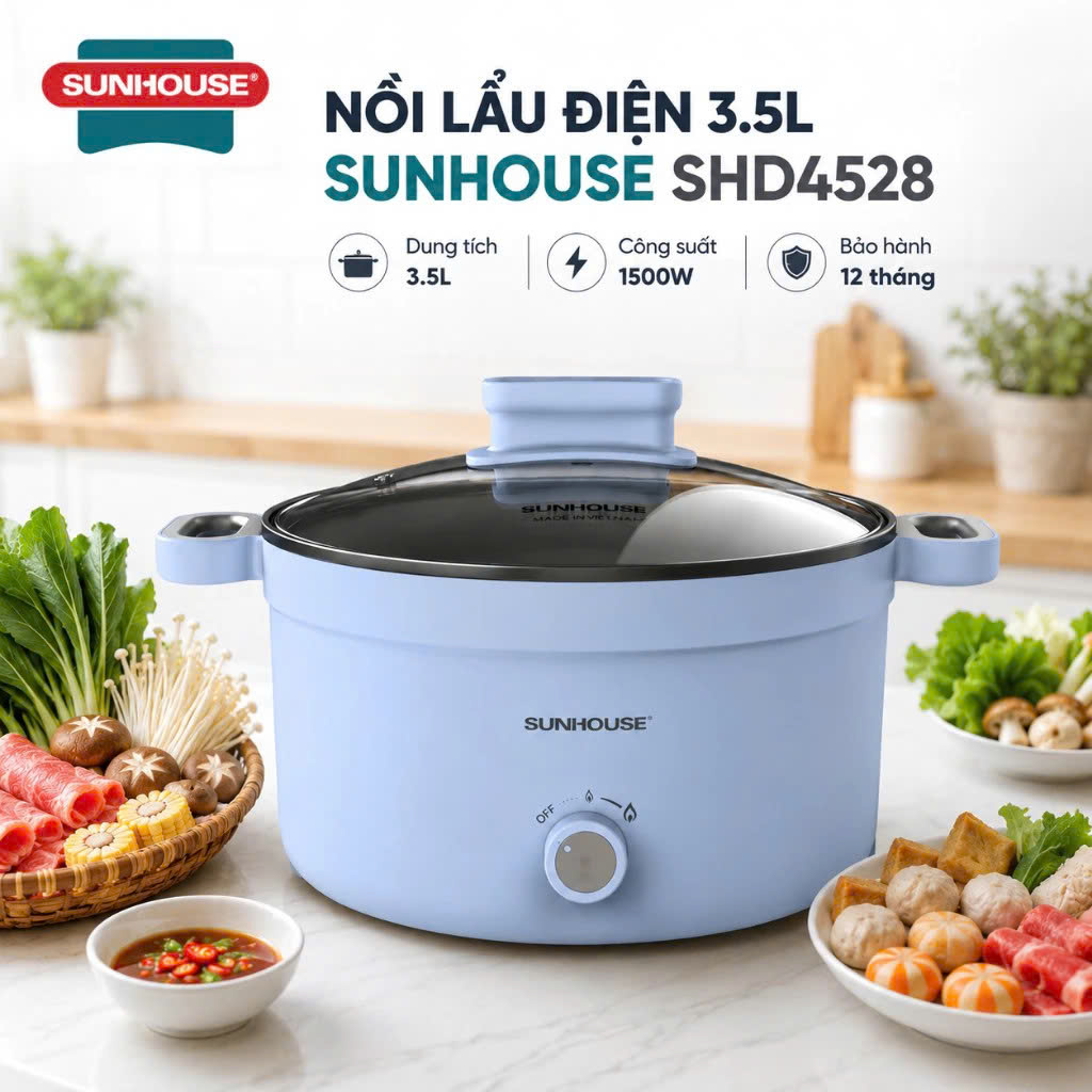 Nồi lẩu điện Sunhouse SHD4528 dung tích 3.5 lít
