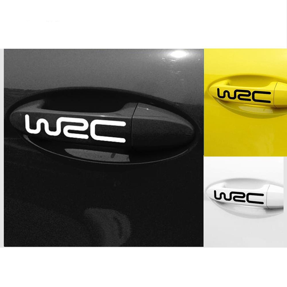 Bộ 4 tem dán tay nắm cửa xe chữ WRC