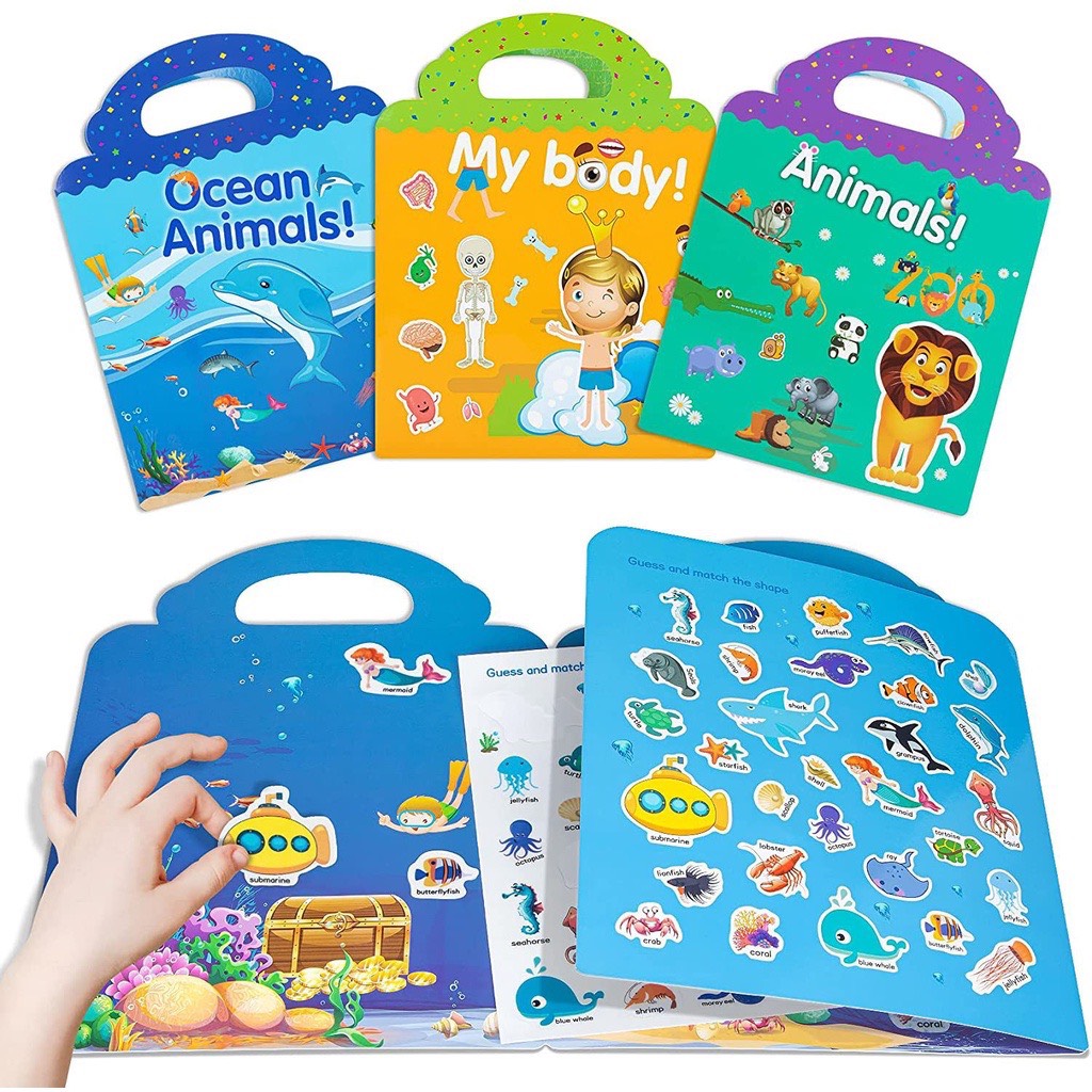 Sách dán hình sticker cho bé dùng nhiều lần, nhiều chủ đề