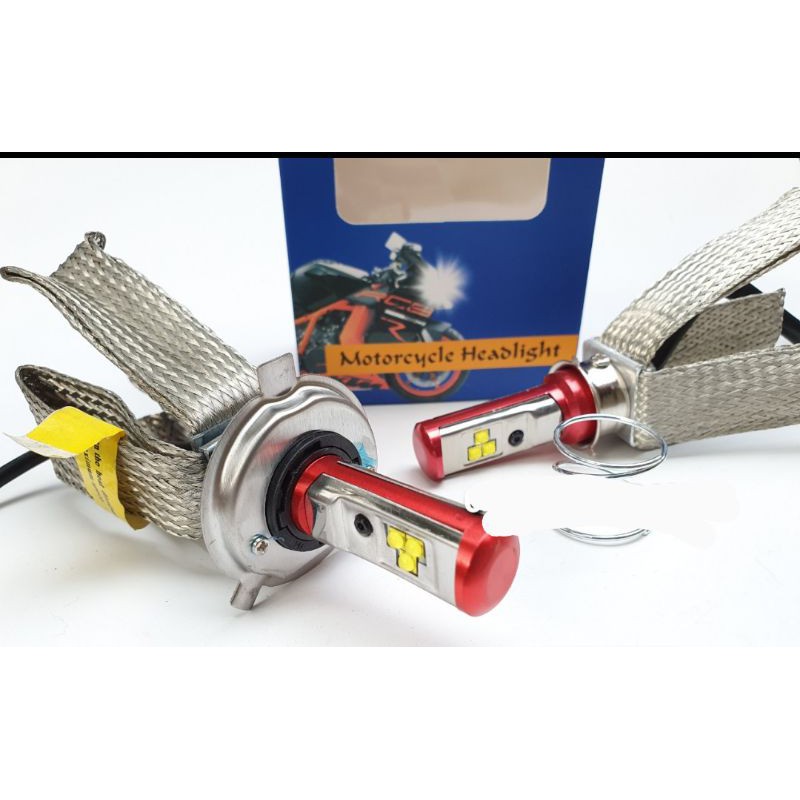 Đèn Led Pha T4 Chân M5 H4 Chip Led Cree Sáng Siêu Gom. Lắp Được Xe Máy, Ô Tô.Sử Dụng Điện Bình