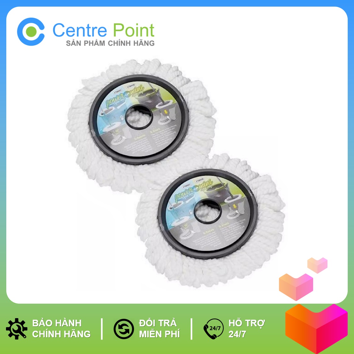 Combo 2 bông lau nhà etm451-och dùng cho bộ lau nhà xoay tay 360 độ mini ettom lock&lock etm498