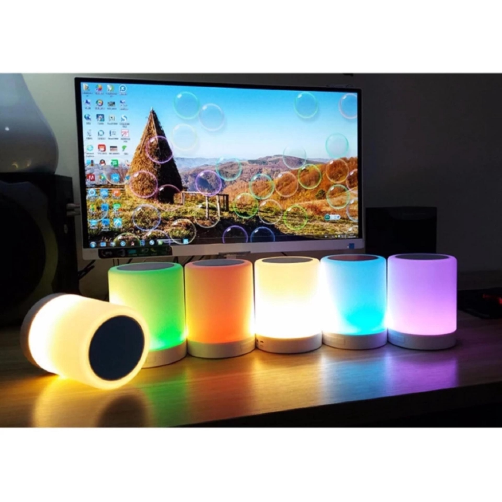 Loa bluetooth kiêm đèn ngủ đèn led cảm ứng đổi màu theo nhạc -dc2308.