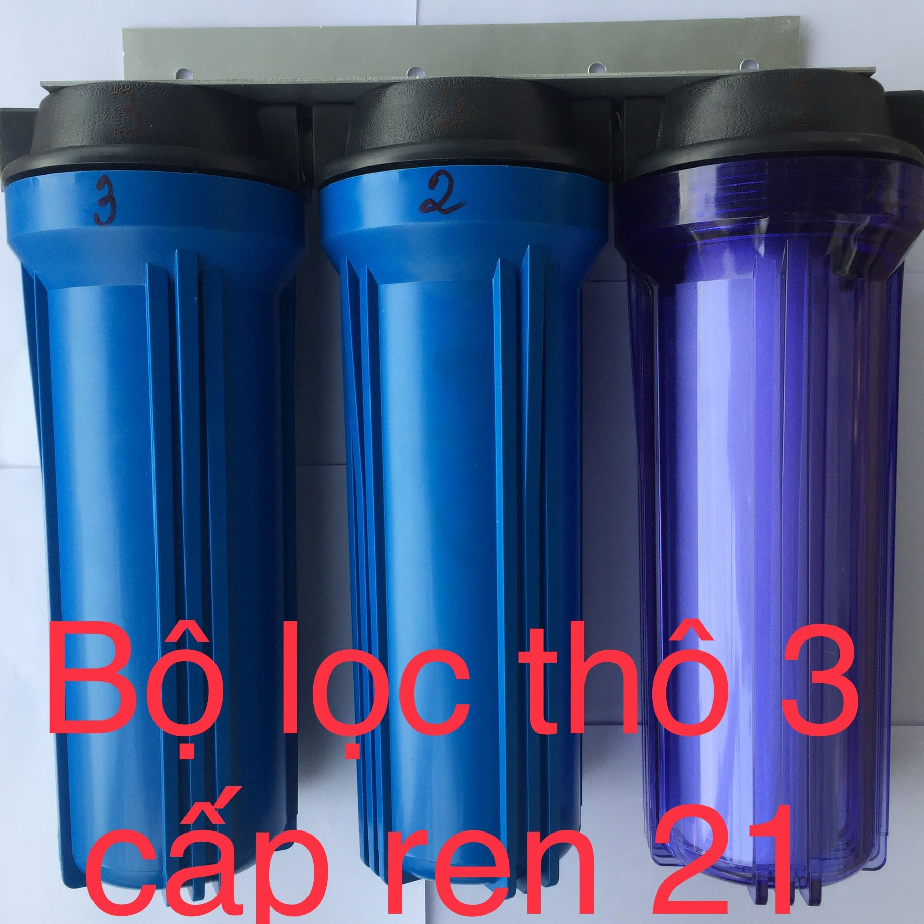 Bộ lọc nước sinh hoạt 3 cấp bộ lọc thô ren trong 21
