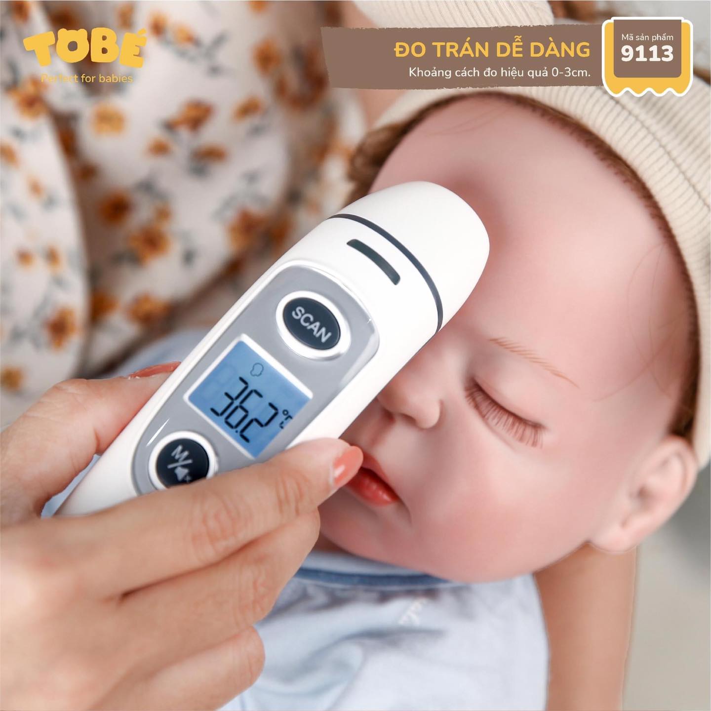Nhiệt kế hồng ngoại Prime Tobe cao cấp tiện dụng cho mẹ và bé đo chính xác
