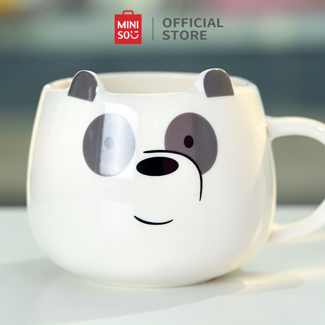 MINISO Disney Pixar Ceramic Water Cup 430mL Shallow Lid Sulivan Ceramic Mug  High-value Mug with Lid