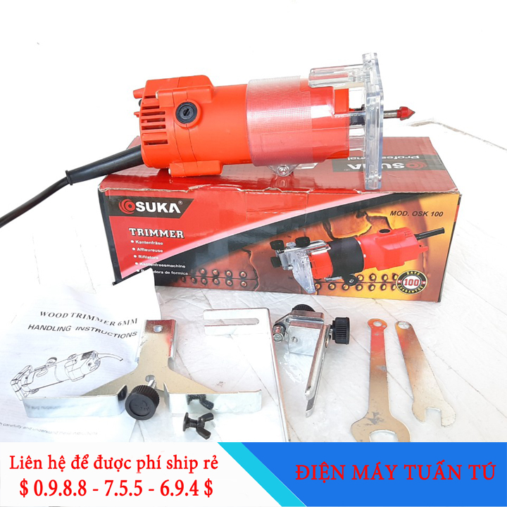 Máy phay mộng Nhật Bản Mini kèm mũi 6.35mm Osuka - 100% dây đồng chịu nhiệt - Máy phay Alu