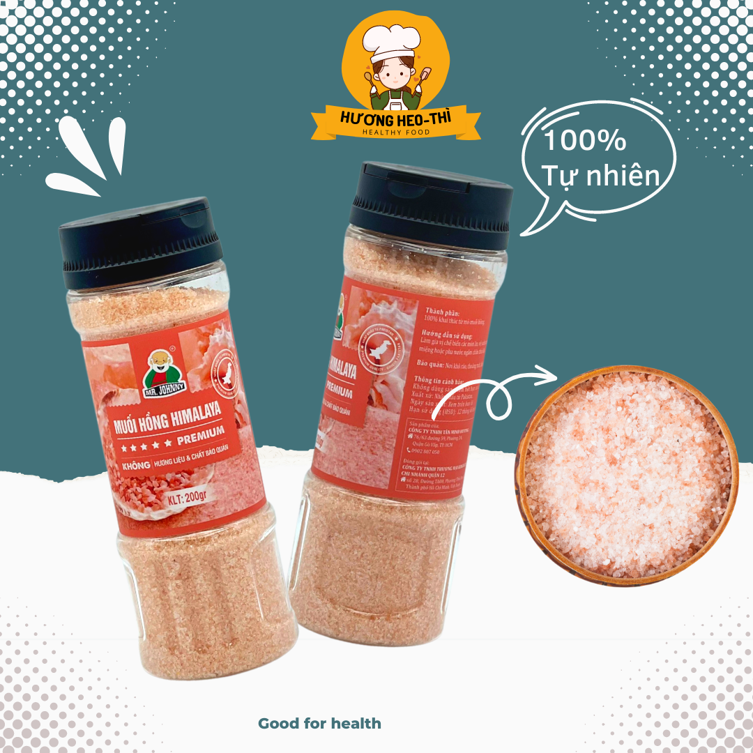 Muối hồng Himalaya hũ 200g chính hãng Mr Johnny