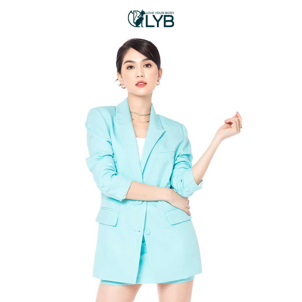 Áo vest blazer công sở khoác ngoài màu xanh mint