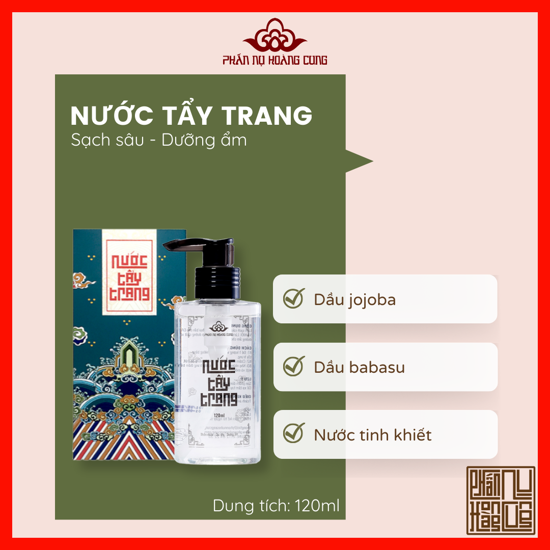 Nước Tẩy Trang, Phấn Nụ Hoàng Cung, Làm Sạch Sâu, Dưỡng Ẩm Da, Chống Lão Hóa Da, Dung Tích 120ml