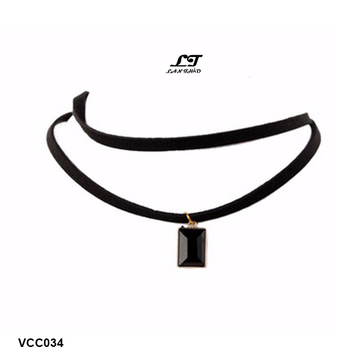 Vòng cổ choker 2 tầng hình vuông VCC034