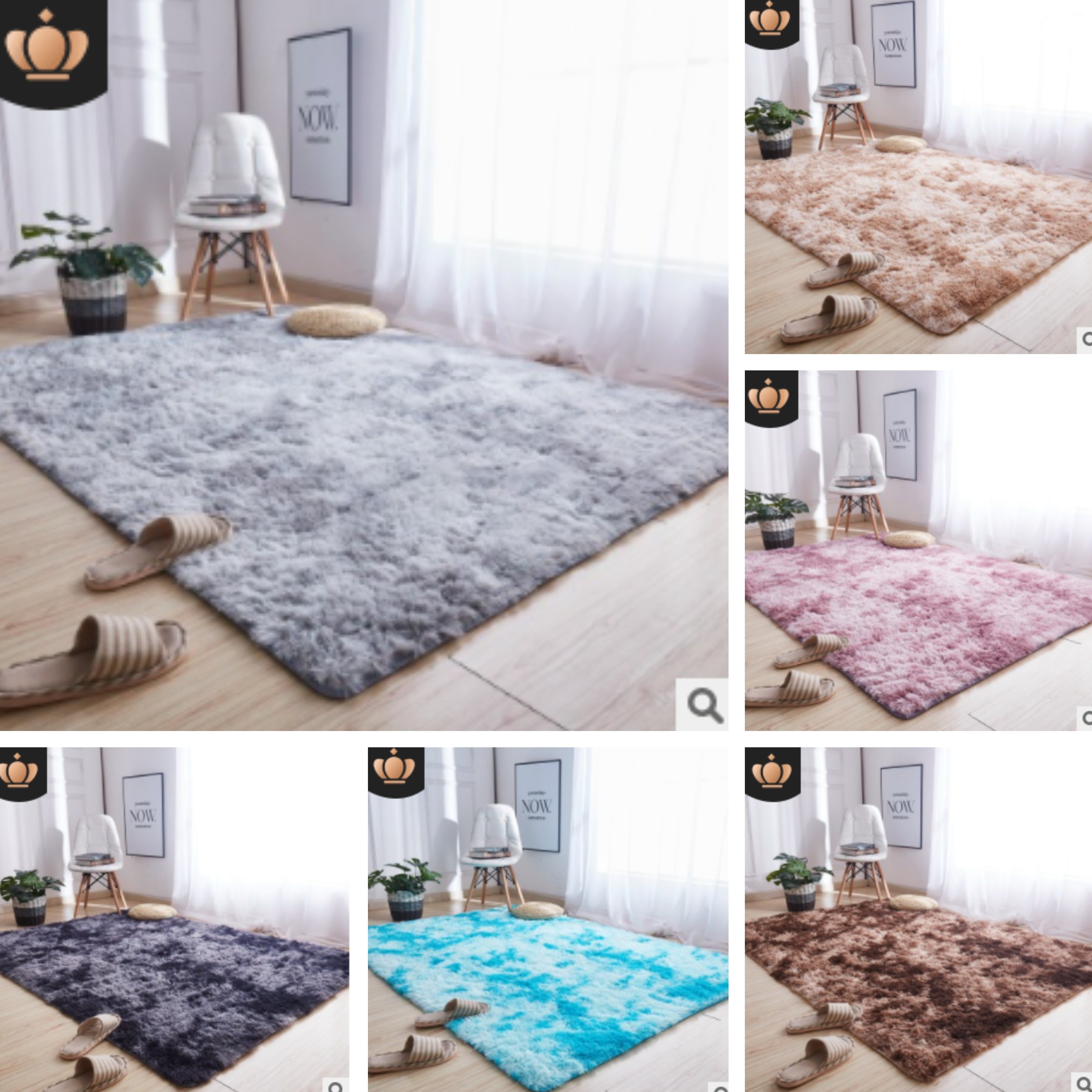 Thảm Lông Loang Trải Sàn Lông Dầy Hàng Đẹp 🍀 Mặt Sau Chống Trơn Trượt