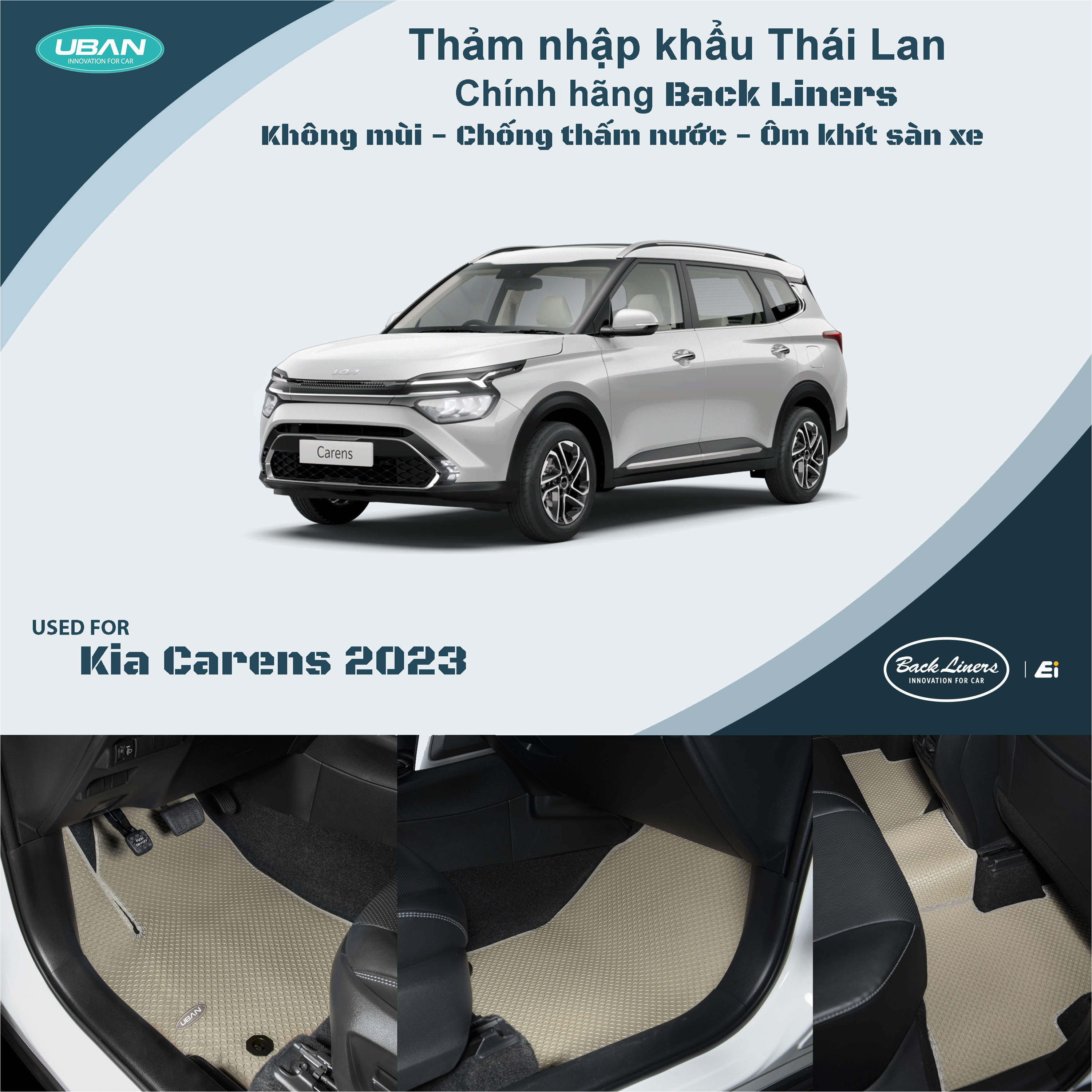 Thảm lót sàn ô tô UBAN cho xe Kia Carens 2022 -2023 - Nhập khẩu Thái Lan