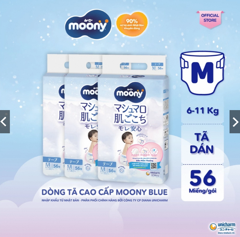 Combo 3 Tã quần Moony XL38(girl)