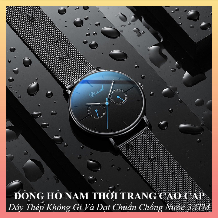[HCM][TẶNG PIN DỰ PHÒNG] ĐỒNG HỒ NAM DIZIZID - DÂY THÉP KHÔNG GỈ - ĐẠT TIÊU CHUẨN CHỐNG NƯỚC 3ATM