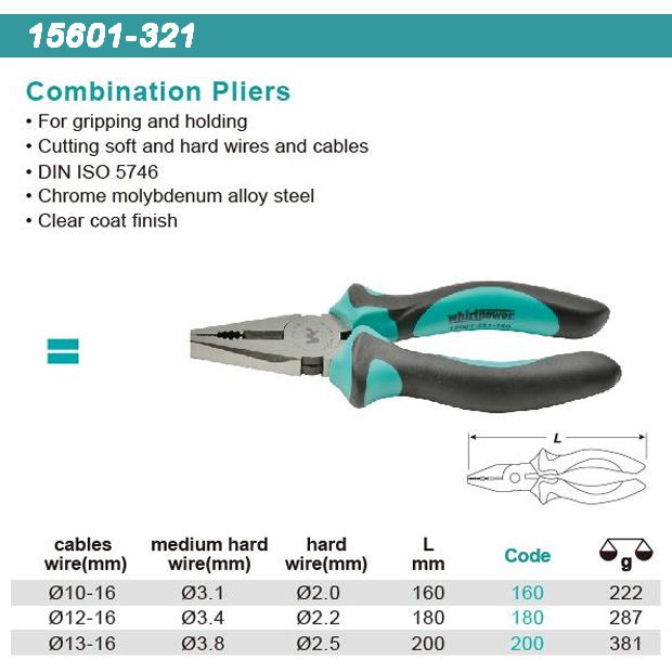 Kìm tổ hợp whirlpower 15601-321-180