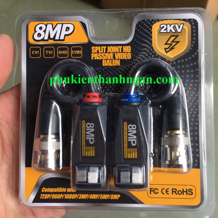 Balun 8.0mp đi dây 600m vit gài bdv-05 - video balun 8.0mp - balun 5.0mp - balun 5.0mp vít gài