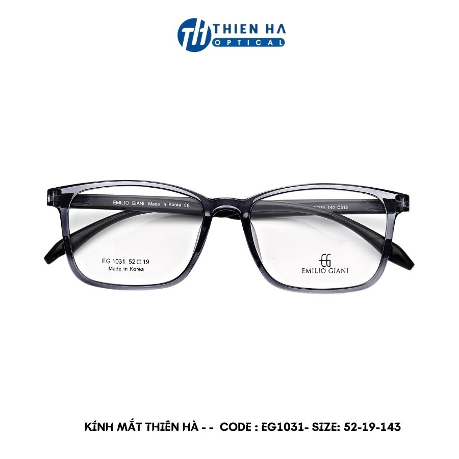Gọng kính nhựa vuông nam nữ Thiên Hà Optical chất liệu nhựa Dẻo nhẹ đàn hồi cao,bền chắc EG1031