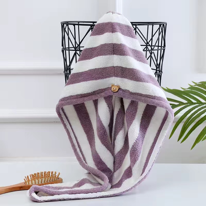 Khăn quấn khô tóc sau tắm - Khăn chùm khô đầu siêu thấm nước - 65x25 cm