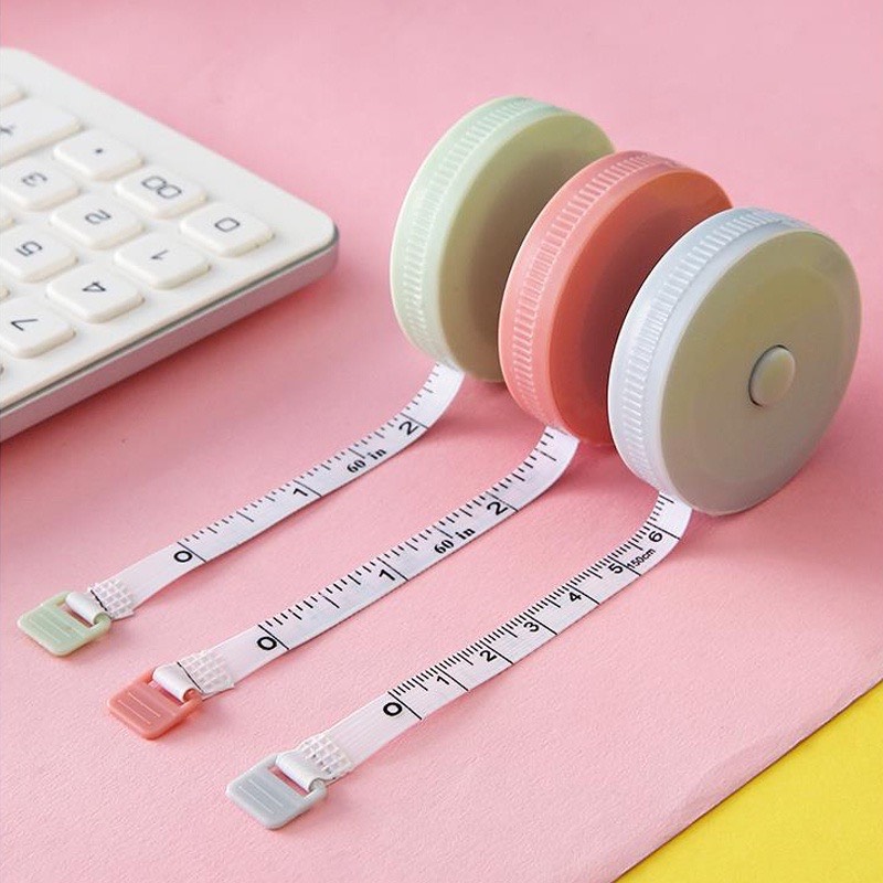 Thước dây mini cuộn rút may đồ đo 3 vòng 1.5m
